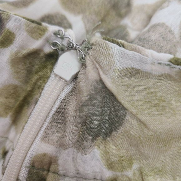 ANN TAYLOR LOFT Green Circles 100% Cotton Side Zip Skirt Womens Size 4 - Picture 4 of 6